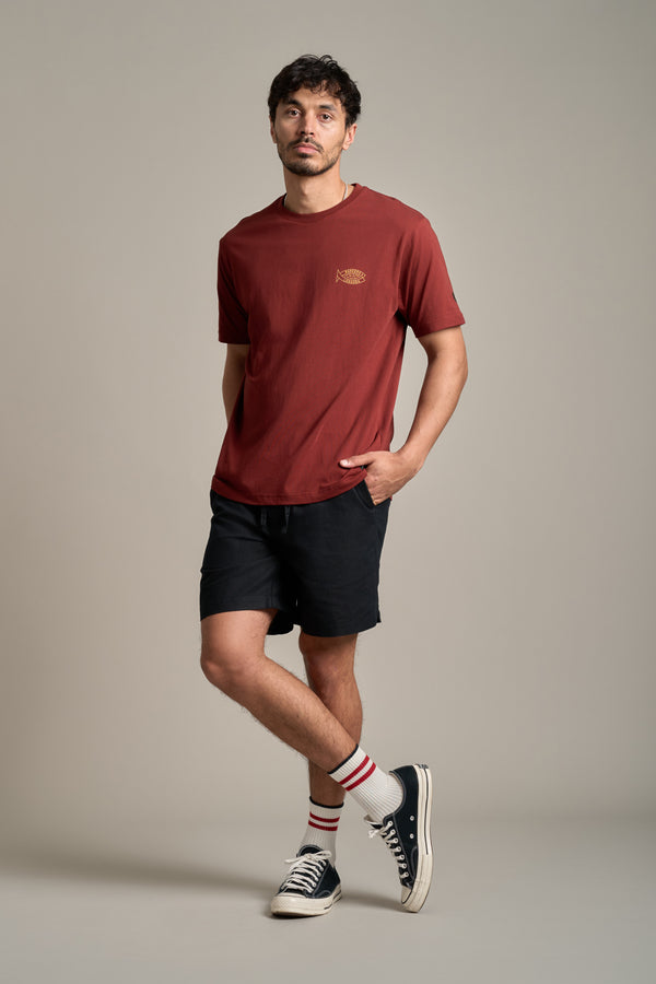 LegaSea Marlin Print Tee in brick, regular fit, additional view