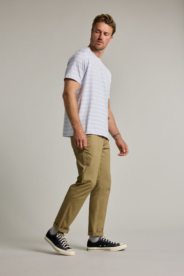 Barkers Triton Supima Stripe Tee in light blue, alternate view