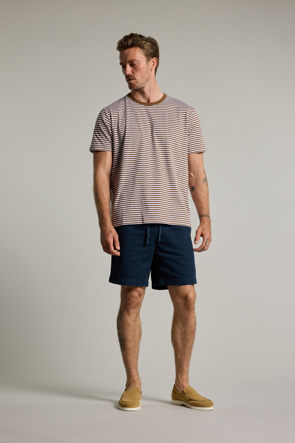 Barkers Rollins Supima Stripe Tee in brown, additional view