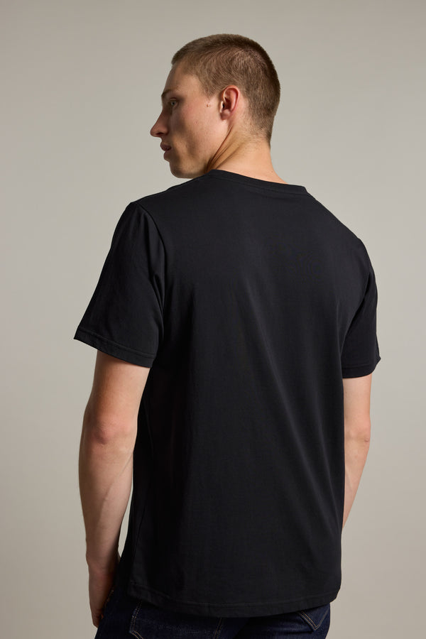Barkers Organic Cotton V Neck Tee in black, classic fit, additional view