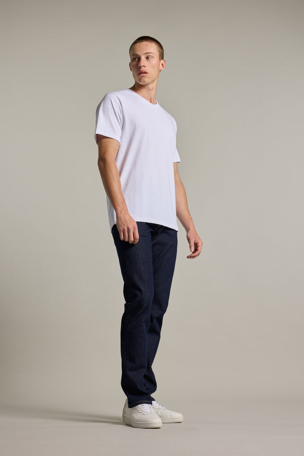 Barkers Organic Cotton V Neck Tee in white, classic fit, additional view