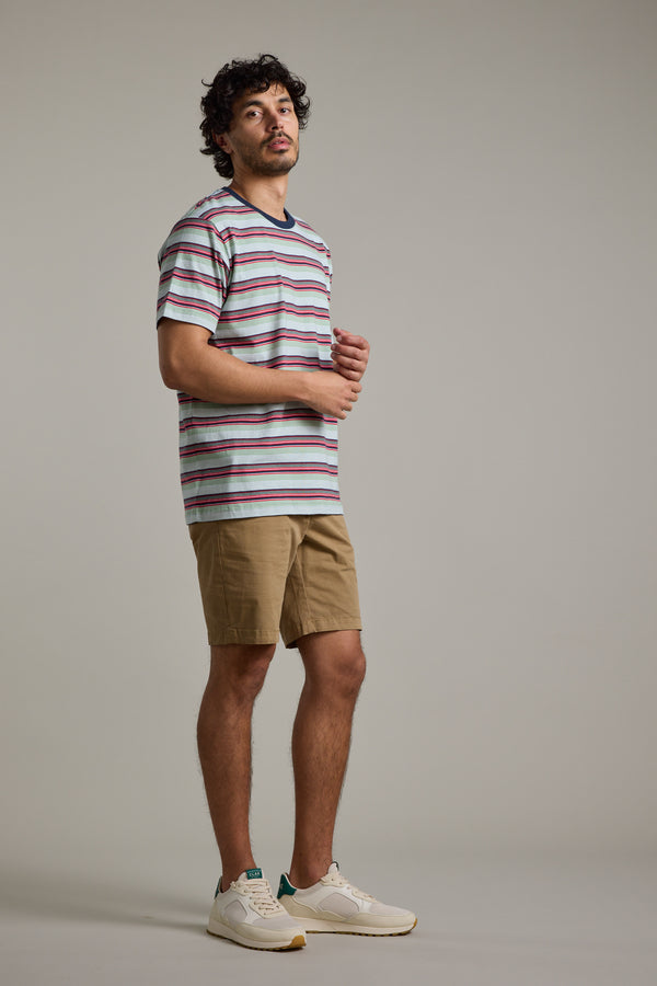 Barkers Alvin Stripe Tee in mint, additional view