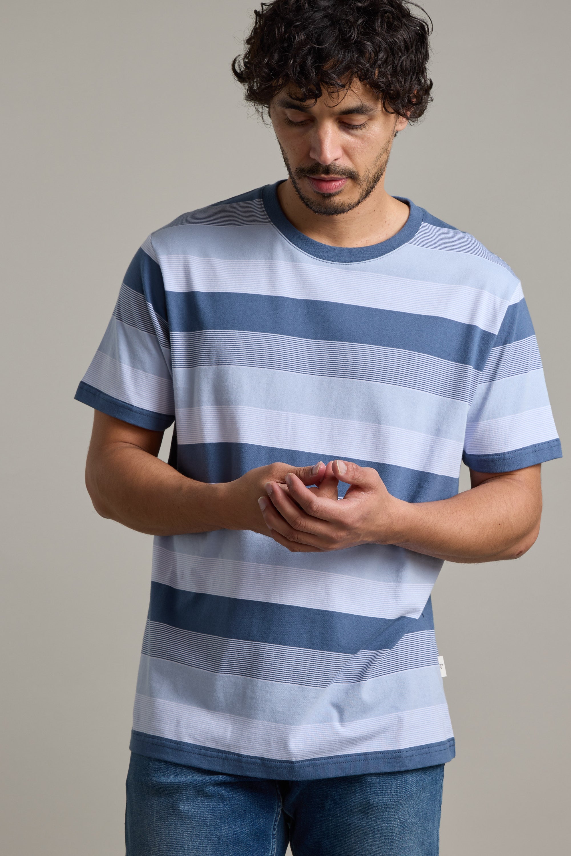 Barkers Fitzroy Stripe Tee in blue