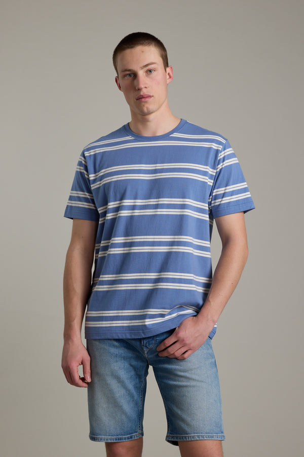 Barkers Northway Stripe Tee in blue, cotton, additional view