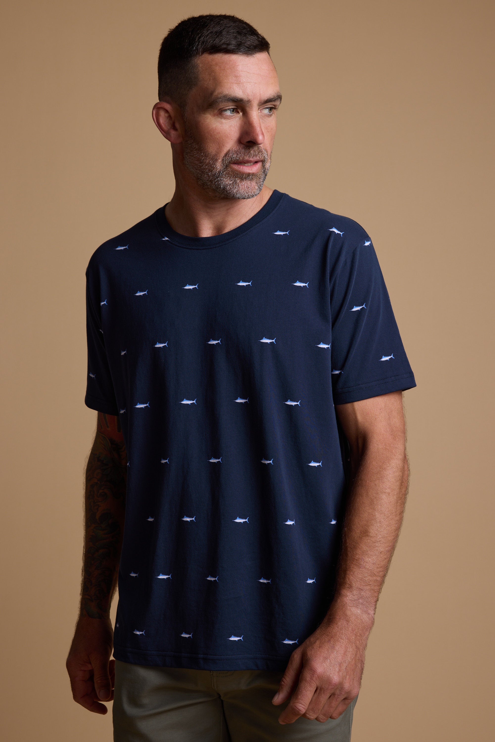 Barkers Marlin Tee in navy