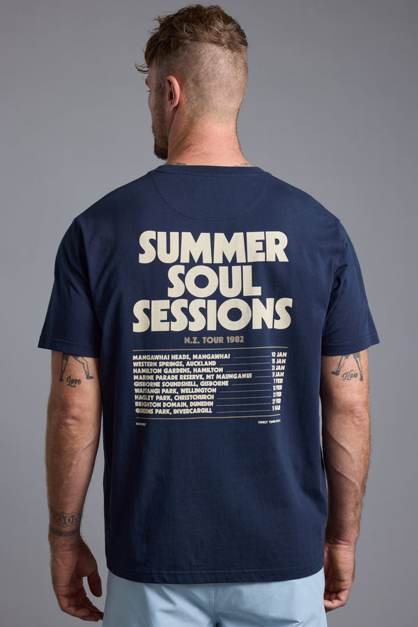 Barkers Summer Soul Sessions Print Tee in navy, regular fit, additional view
