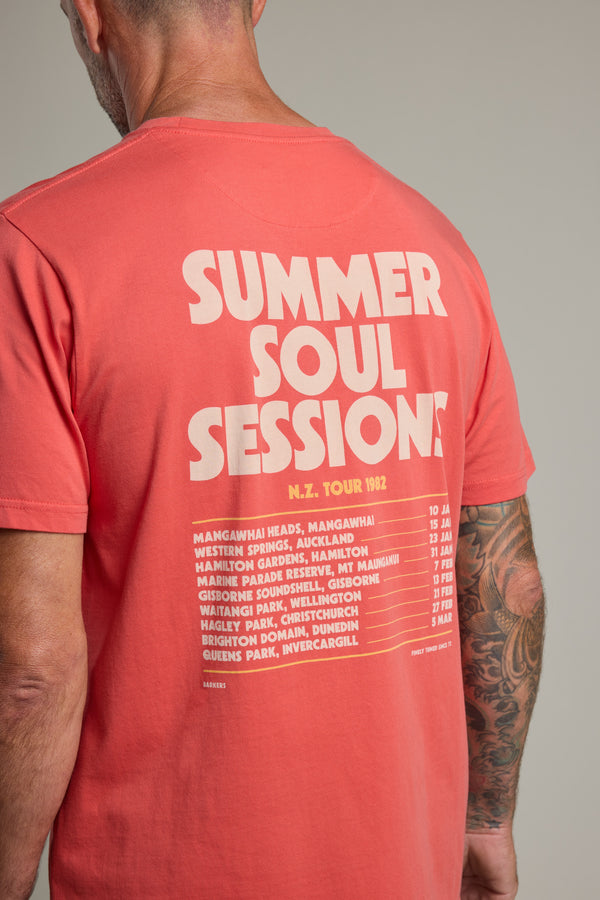 Barkers Summer Soul Sessions Print Tee in red, regular fit, additional view