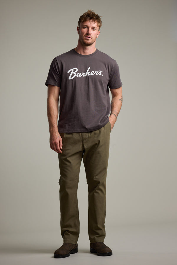 Barkers Finely Tuned Print Tee in washed black, regular fit, additional view