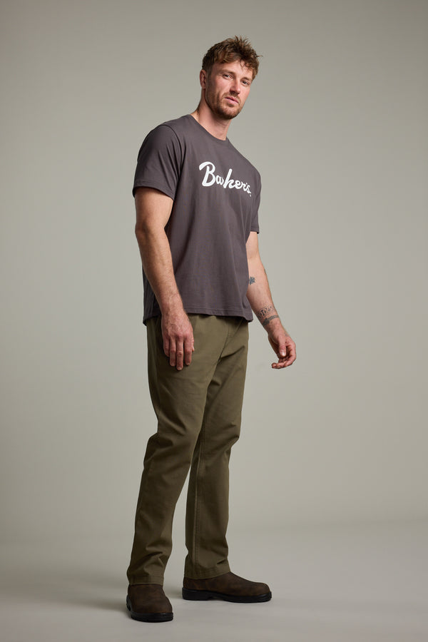 Barkers Finely Tuned Print Tee in washed black, regular fit, additional view