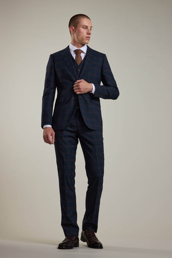 Barkers Lockhard Check Suit Trouser in navy check
