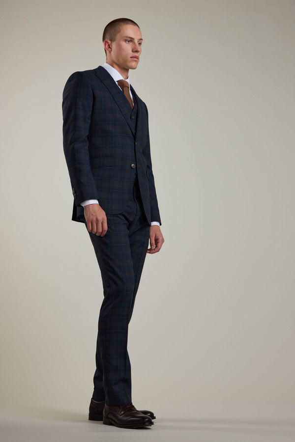 Barkers Lockhard Check Suit Trouser in navy check, alternate view