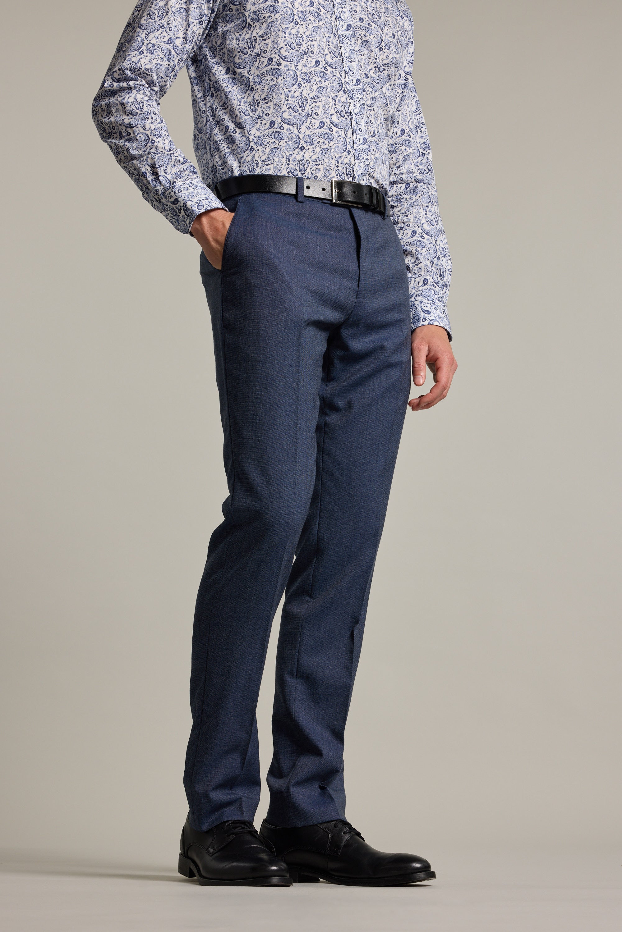 Barkers Yeaton Texture Suit Trouser in blue, alternate view