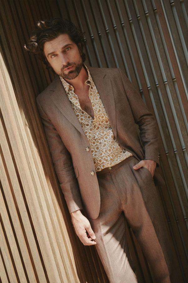 Barkers Hollins Linen Blazer in brown