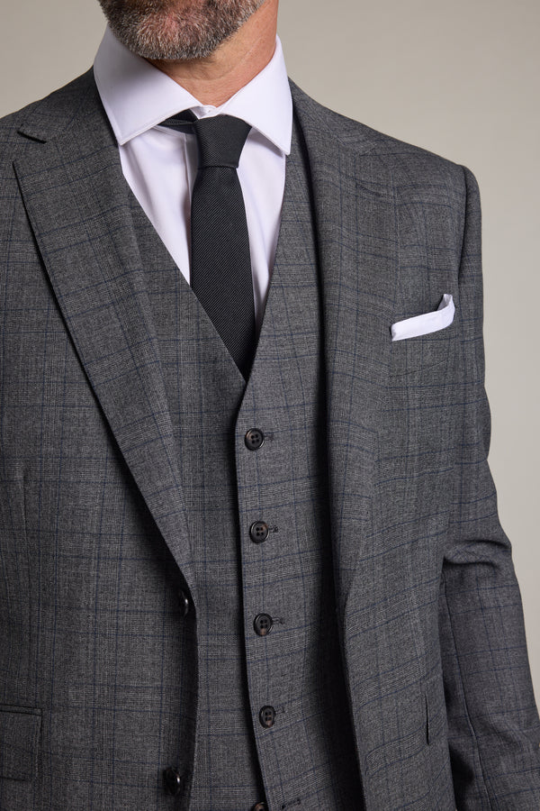 Barkers Vernon Check Suit Jacket in char marl, additional view