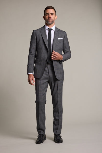 Barkers Vernon Check Suit Jacket in char marl