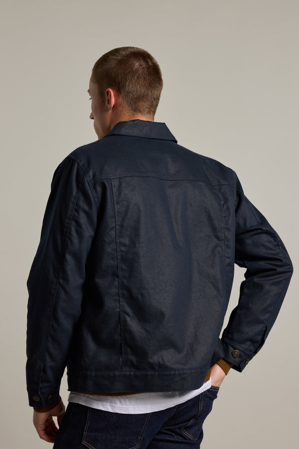 Barkers Benson Waxed Cotton Jacket in dark navy, additional view