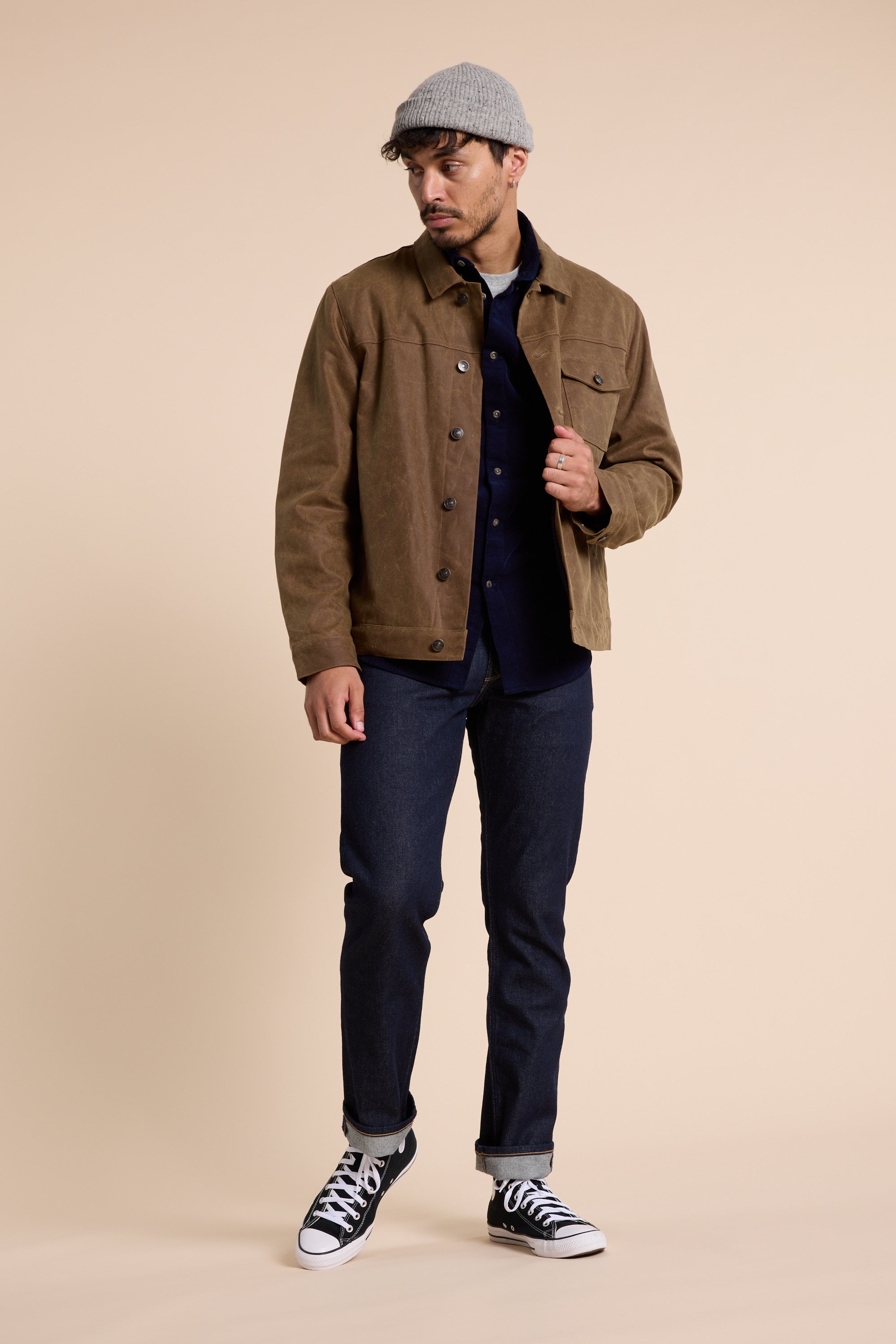 Barkers Benson Waxed Cotton Jacket in dark tobacco, additional view