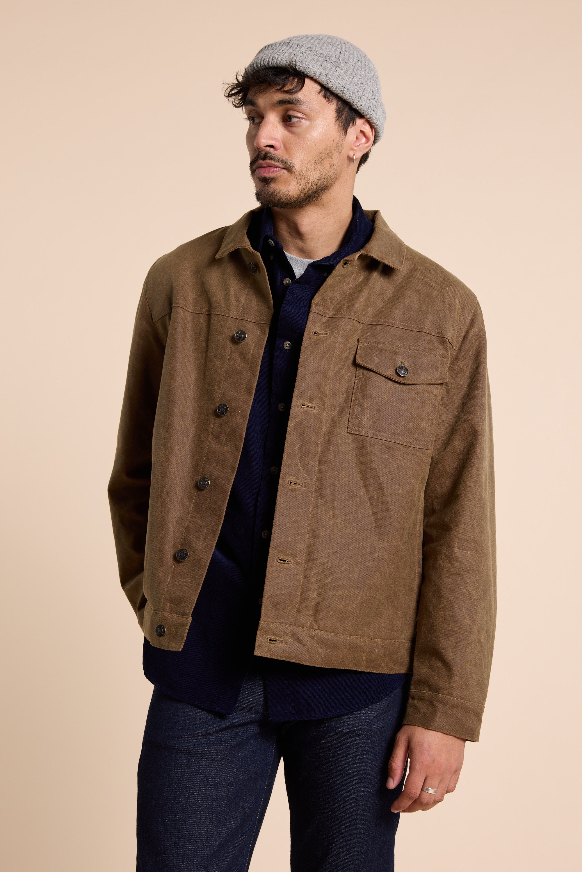 Barkers Benson Waxed Cotton Jacket in dark tobacco, additional view