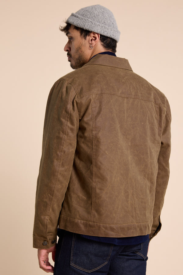 Barkers Benson Waxed Cotton Jacket in dark tobacco, additional view