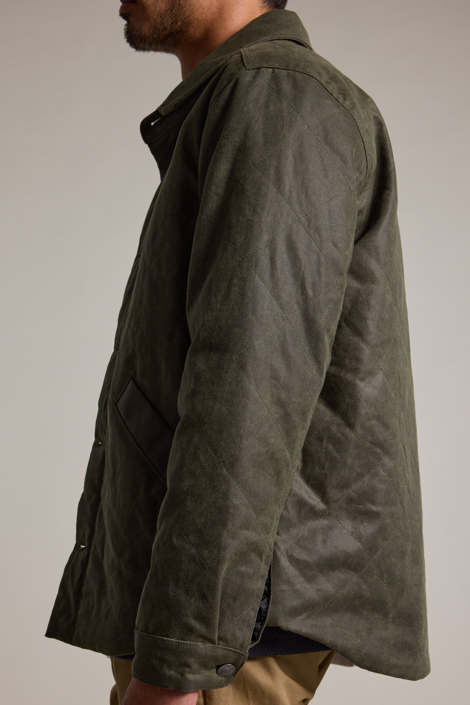 Barkers Morton Waxed Cotton Jacket in forest, additional view
