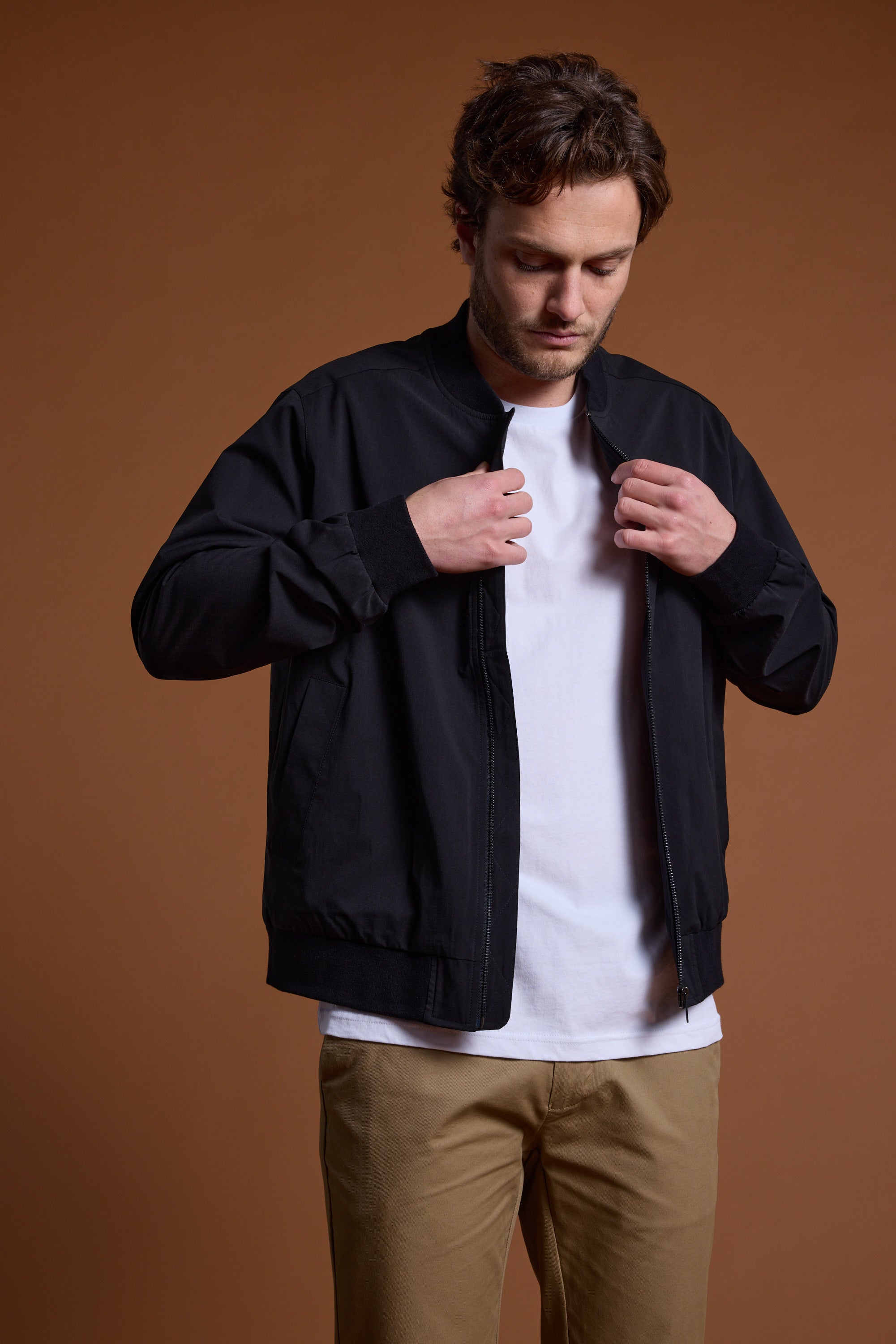 Barkers Huntwood Bomber Jacket in black, alternate view