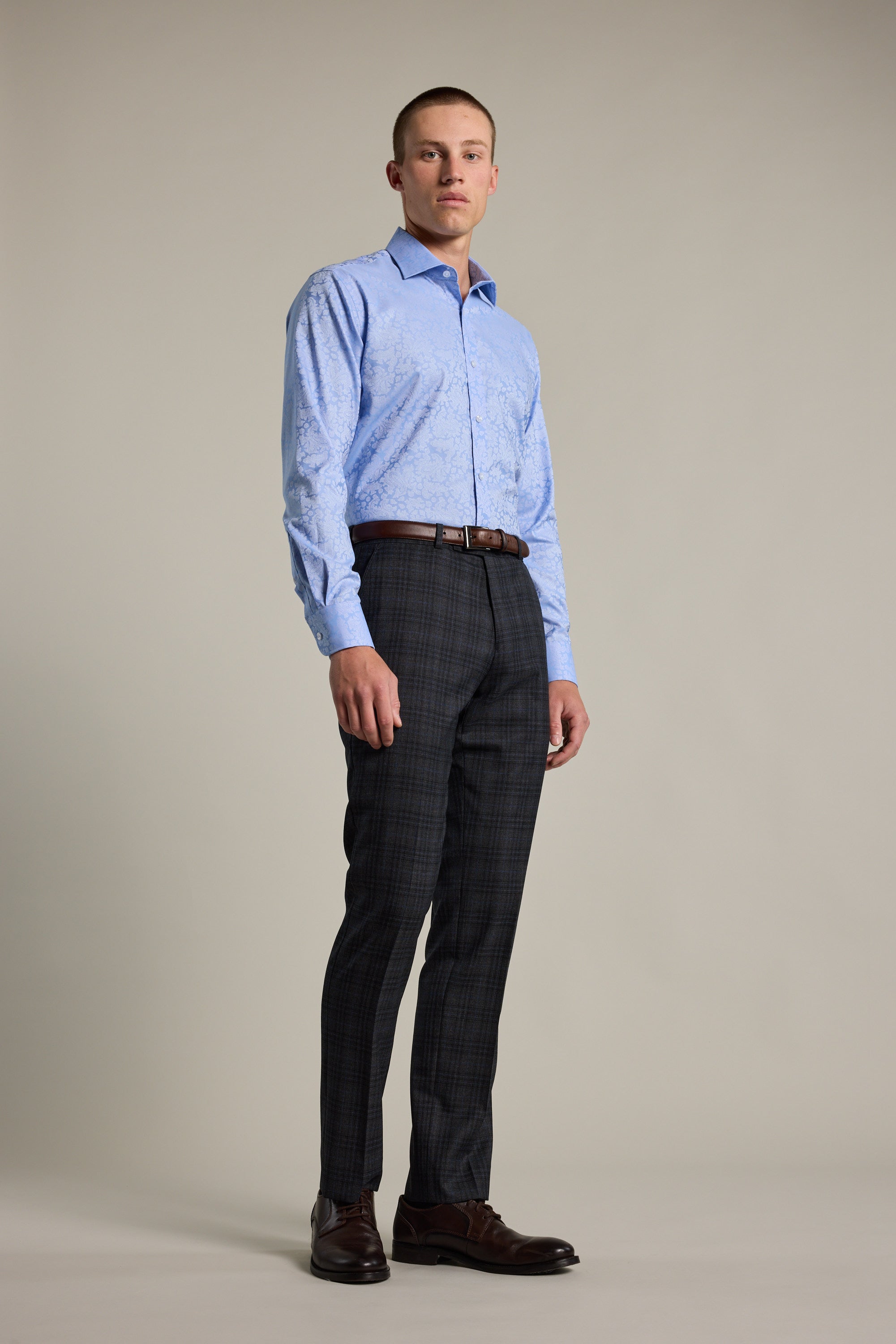 Barkers Osborn Check Suit Trouser in charcoal, alternate view