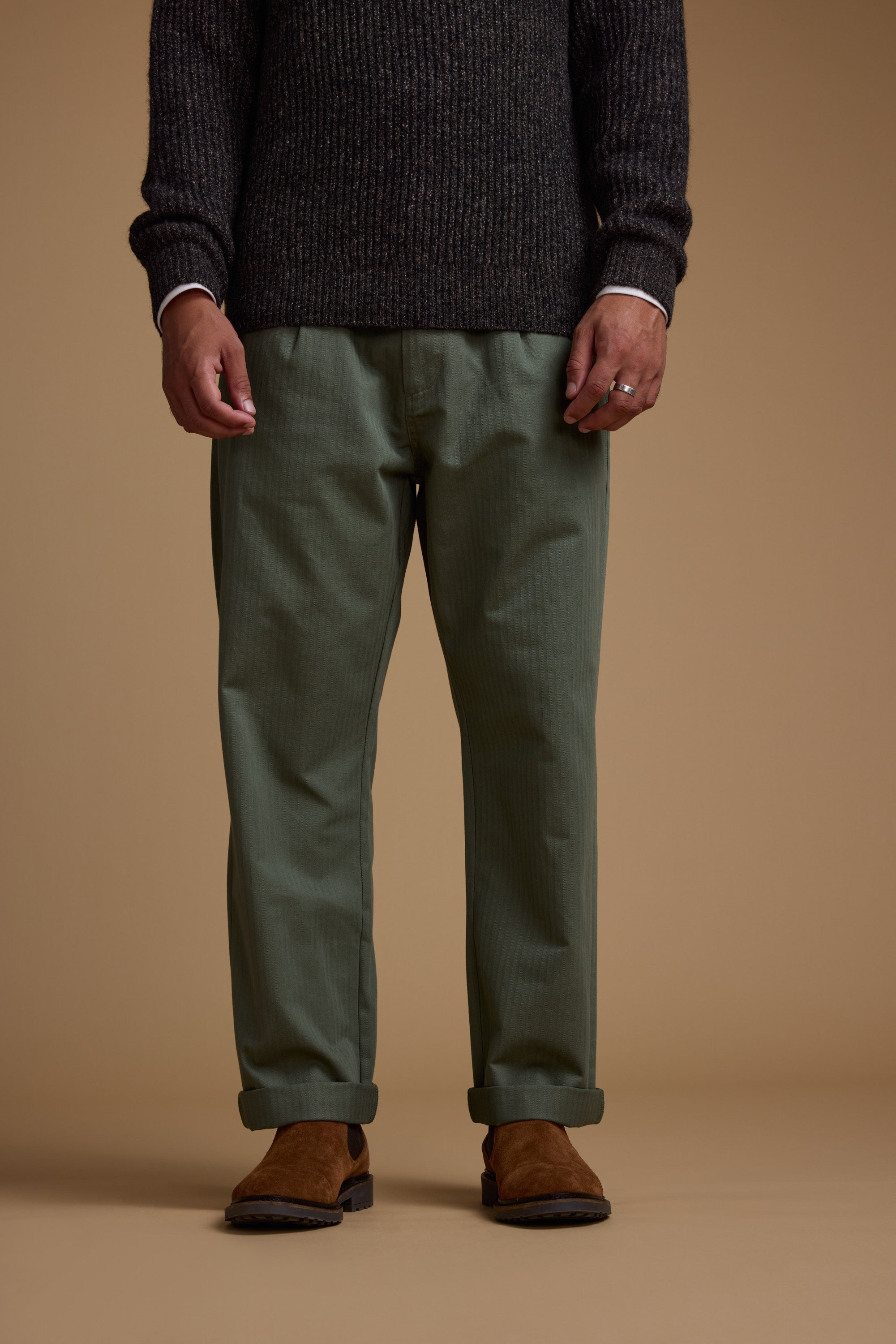 Barkers Wadley Twill Pant in khaki, relaxed fit, additional view