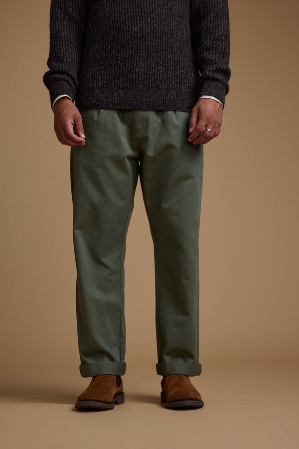Barkers Wadley Twill Pant in khaki, relaxed fit, additional view