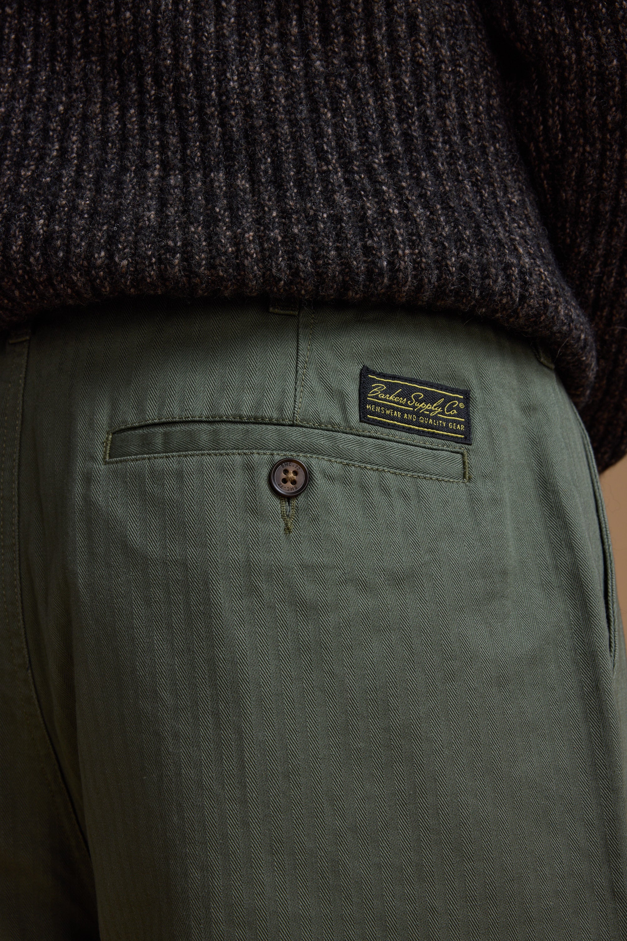 Barkers Wadley Twill Pant in khaki, relaxed fit, additional view