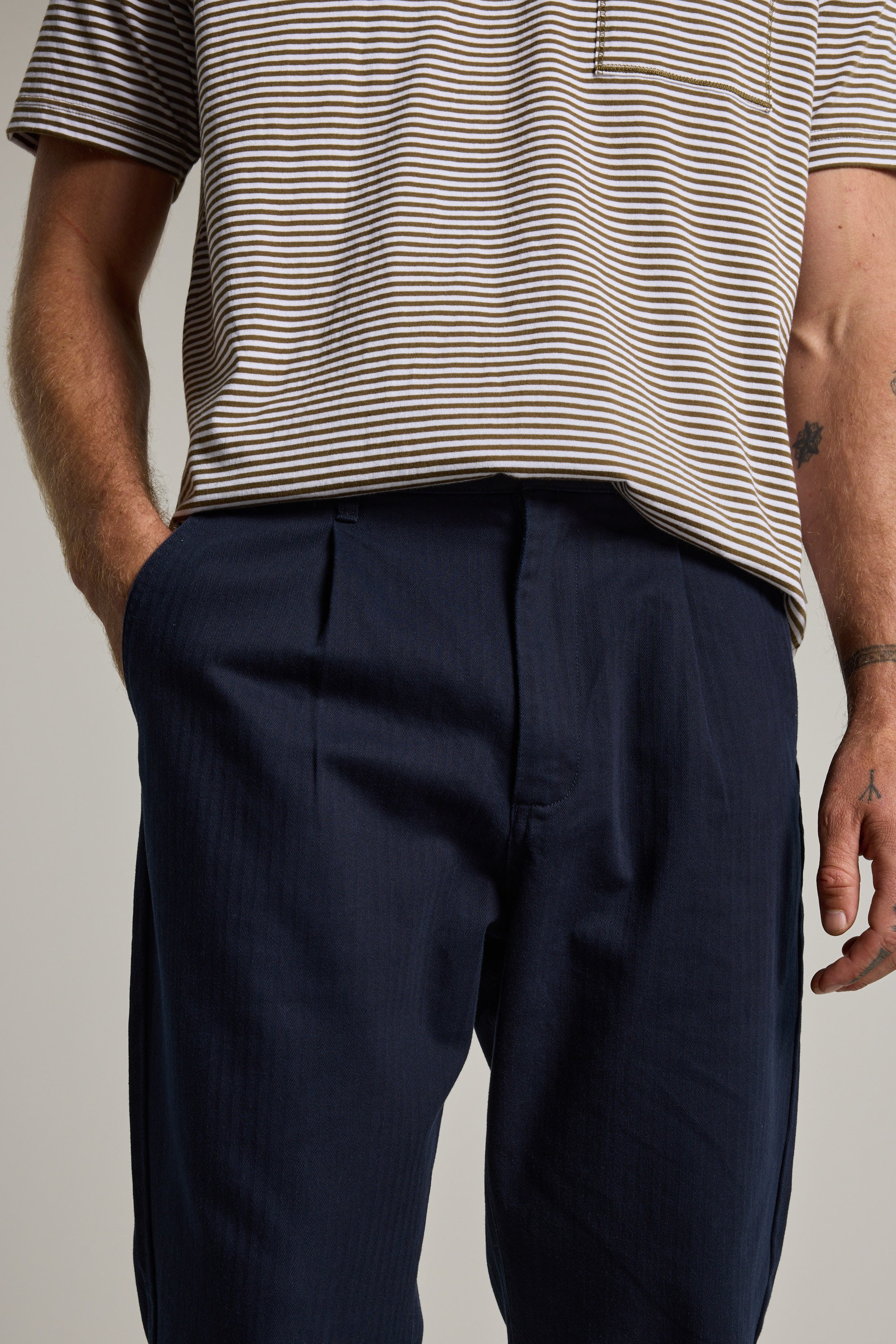 Barkers Wadley Twill Pant in navy, relaxed fit, additional view