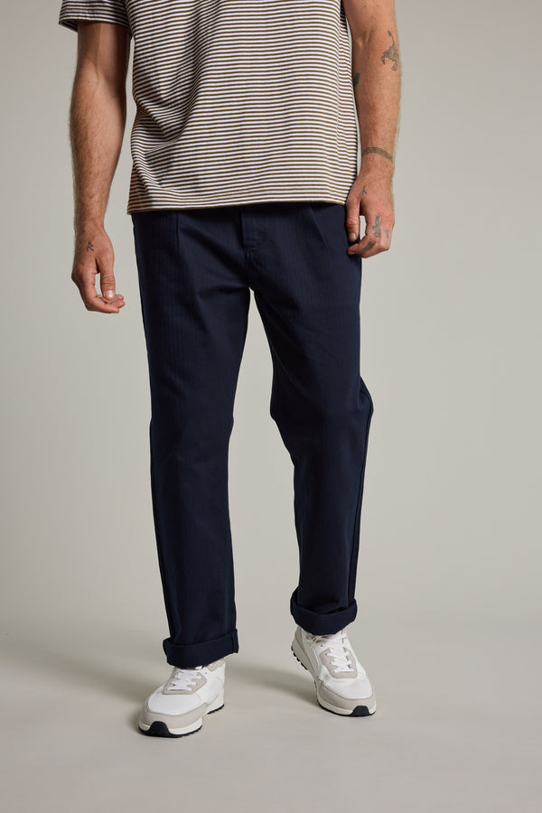 Barkers Wadley Twill Pant in navy, relaxed fit, alternate view