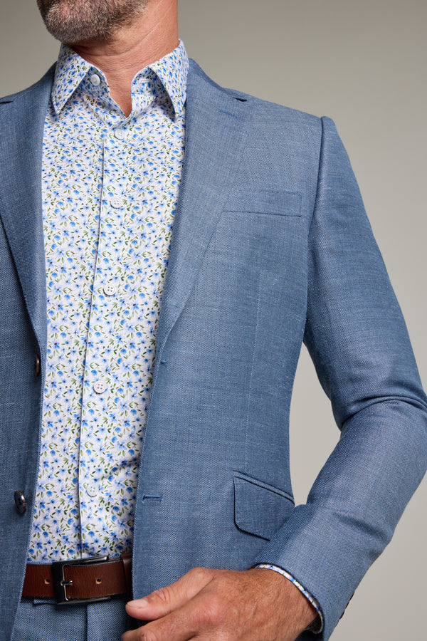 Barkers Garcia Linen Suit Jacket in blue, additional view
