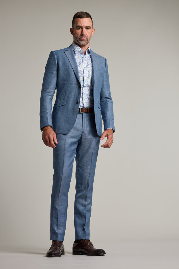 Barkers Garcia Linen Suit Jacket in blue, alternate view