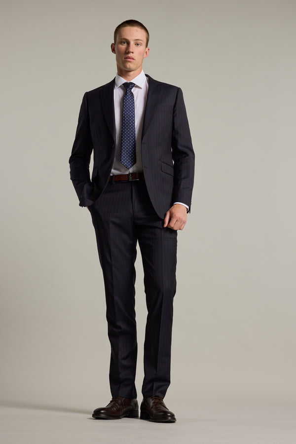 Barkers Wyman Stripe Suit Jacket in navy stripe, alternate view