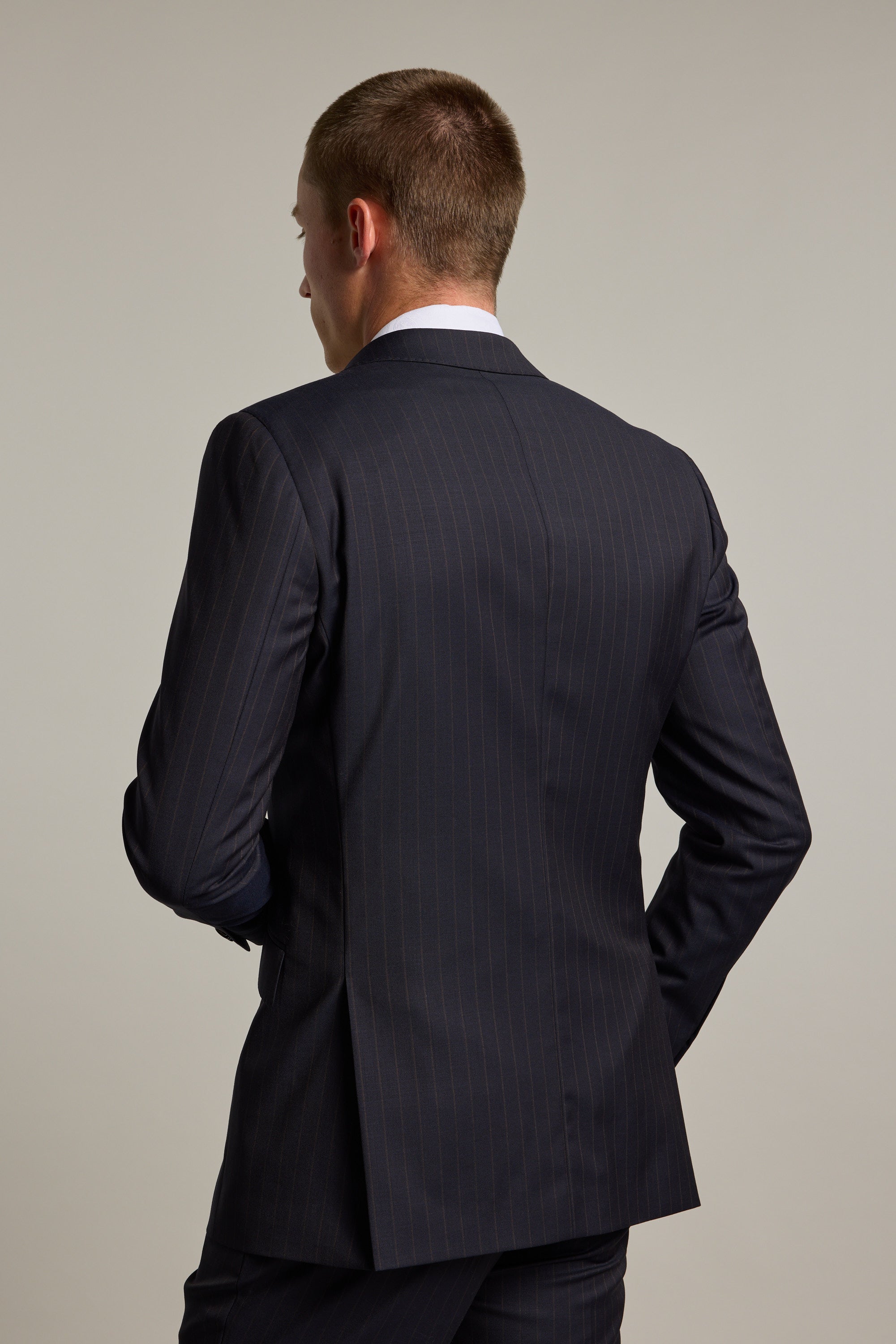 Barkers Wyman Stripe Suit Jacket in navy stripe, additional view