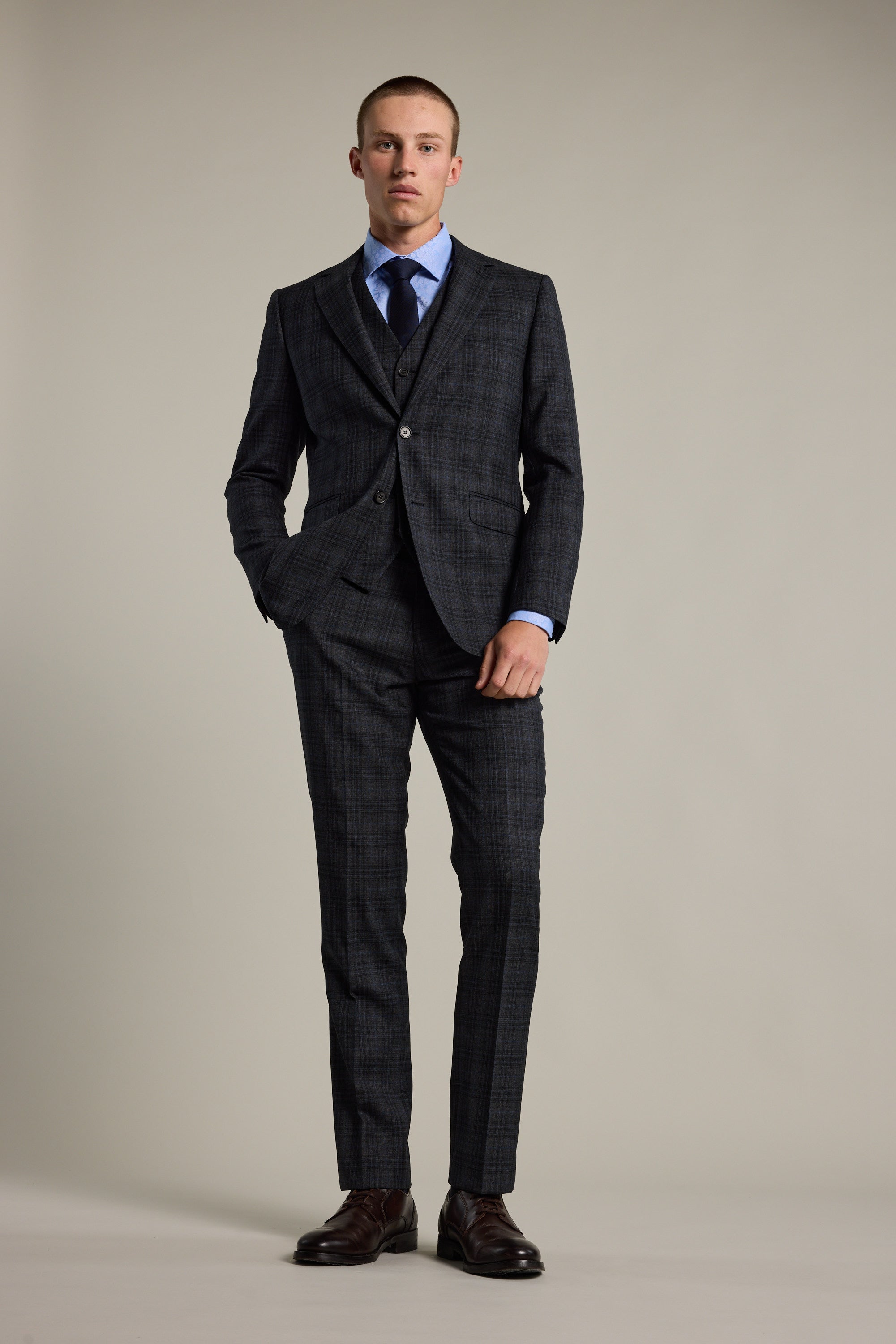 Barkers Osborn Check Suit Jacket in charcoal, alternate view