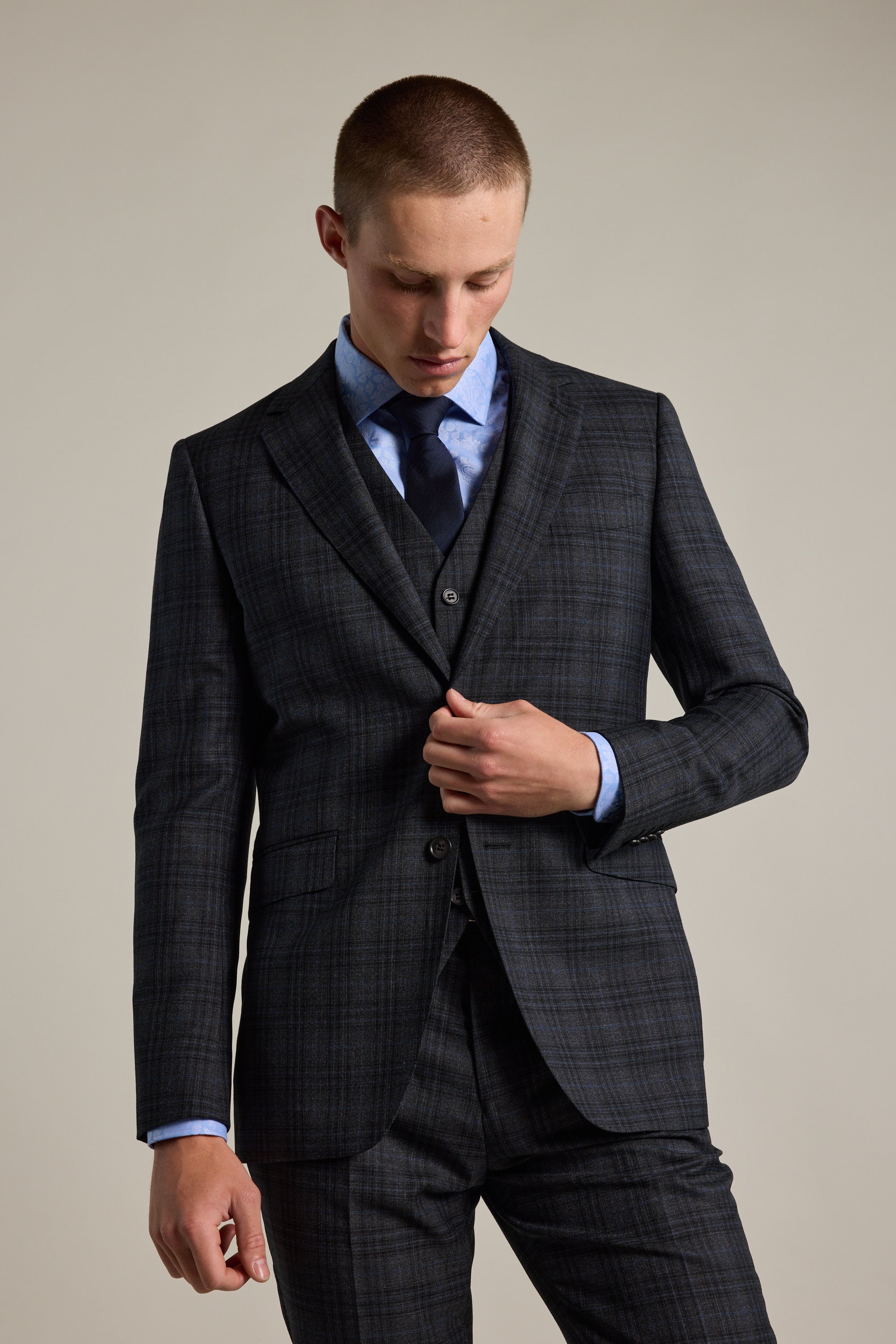 Barkers Osborn Check Suit Jacket in charcoal, additional view