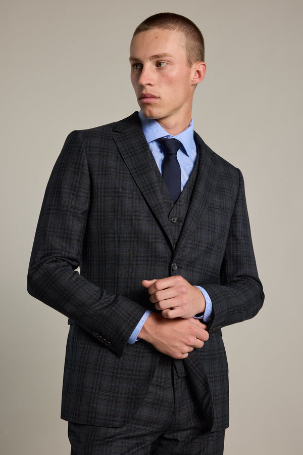 Barkers Osborn Check Suit Jacket in charcoal