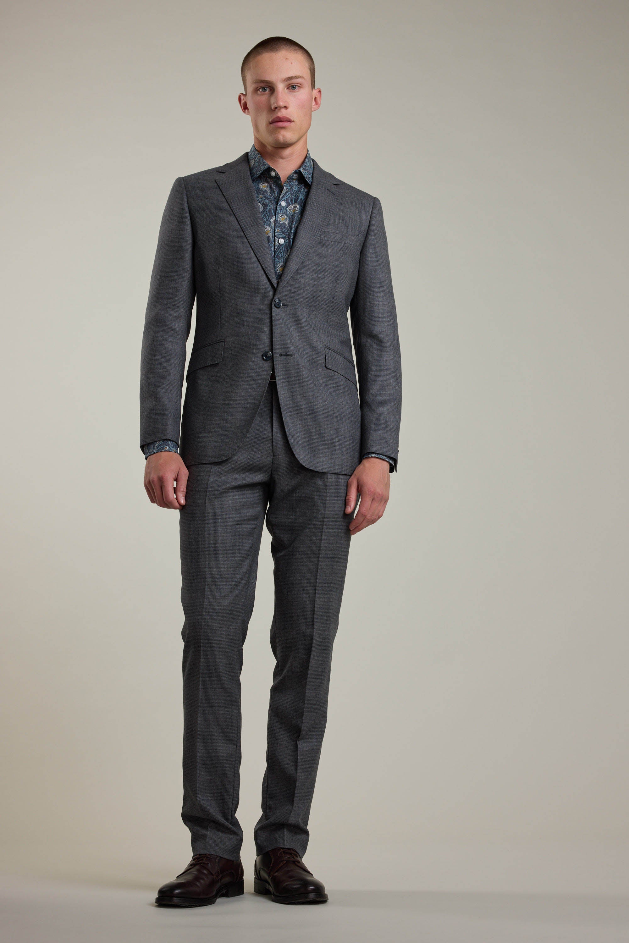 Barkers Ormsby Check Suit Jacket in grey check, merino wool, additional view