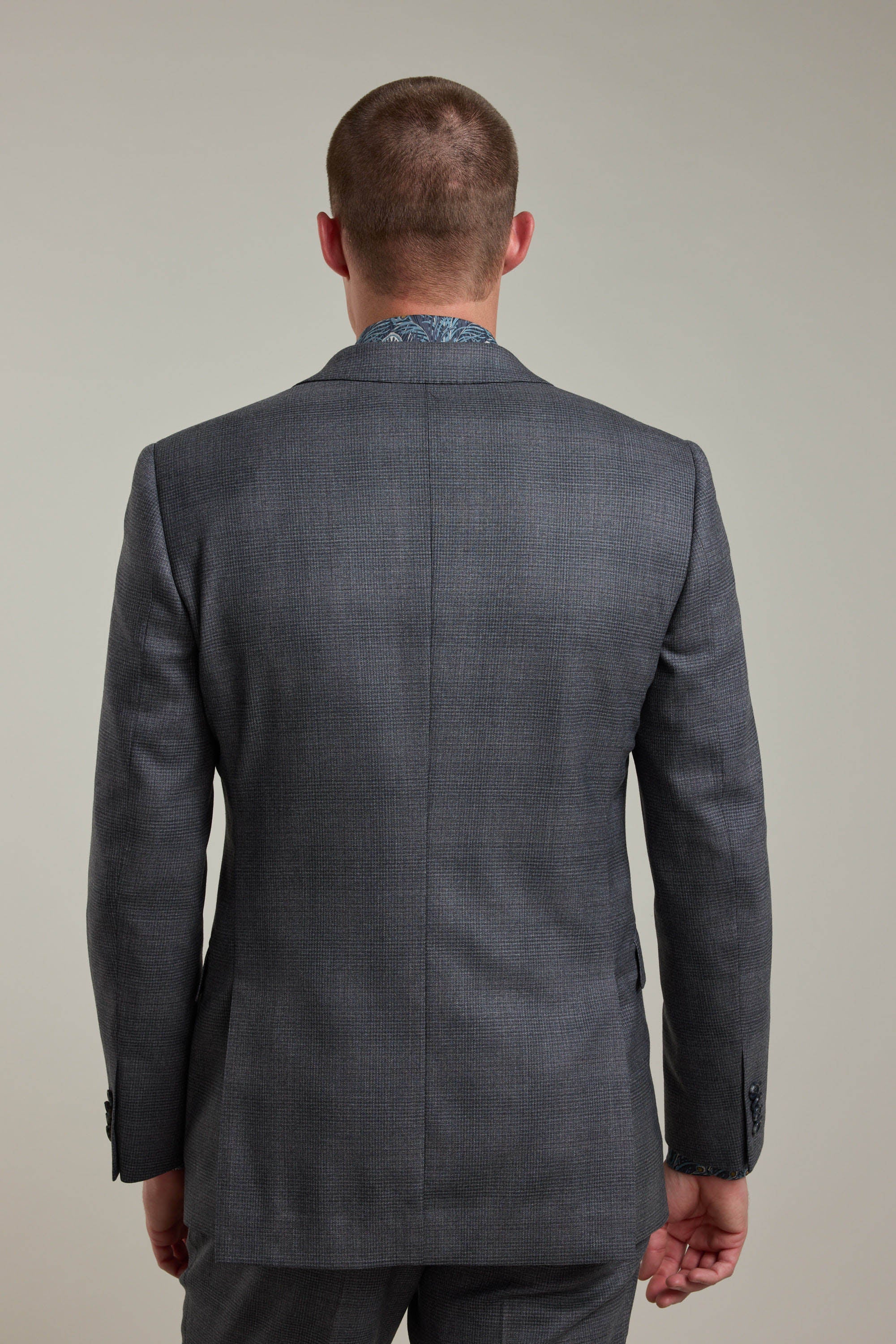Barkers Ormsby Check Suit Jacket in grey check, merino wool, additional view