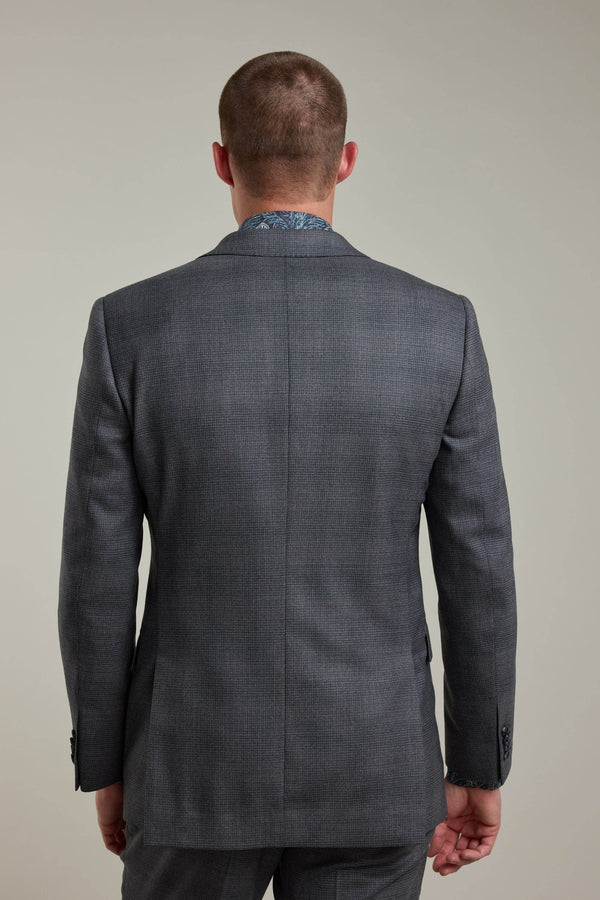 Barkers Ormsby Check Suit Jacket in grey check, merino wool, additional view