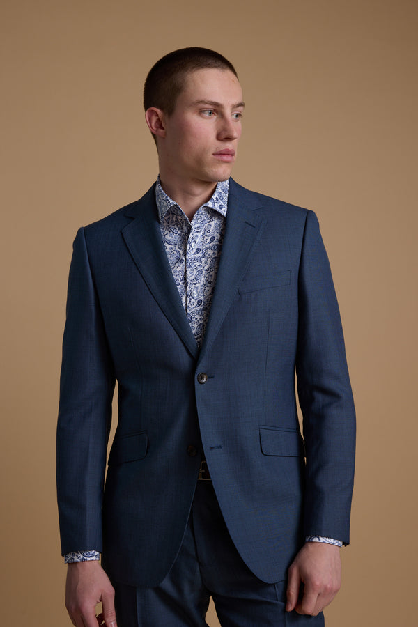 Barkers Morden Texture Suit Jacket in blue