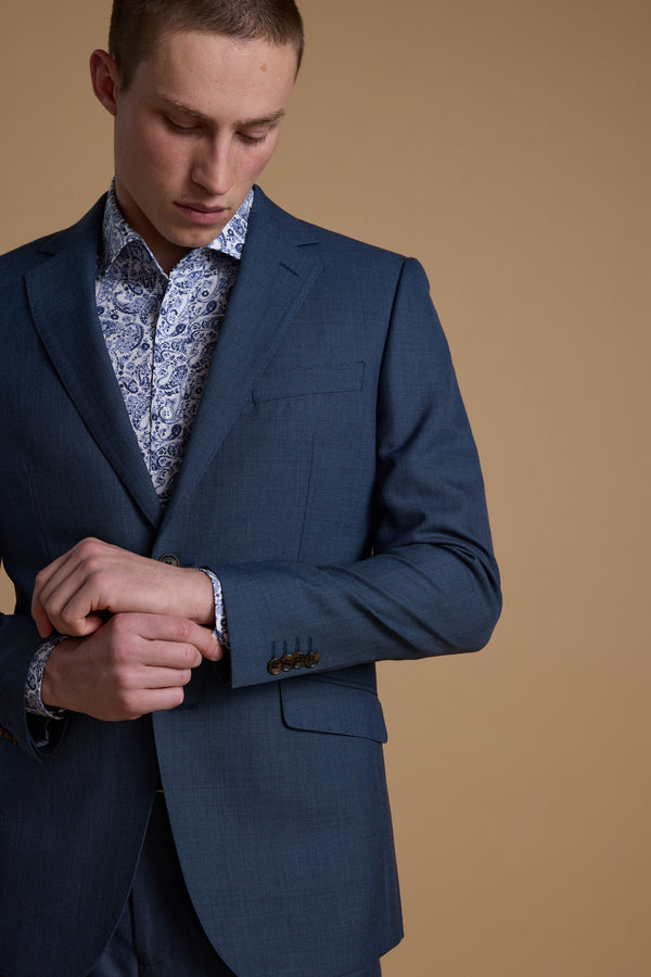 Barkers Morden Texture Suit Jacket in blue, alternate view