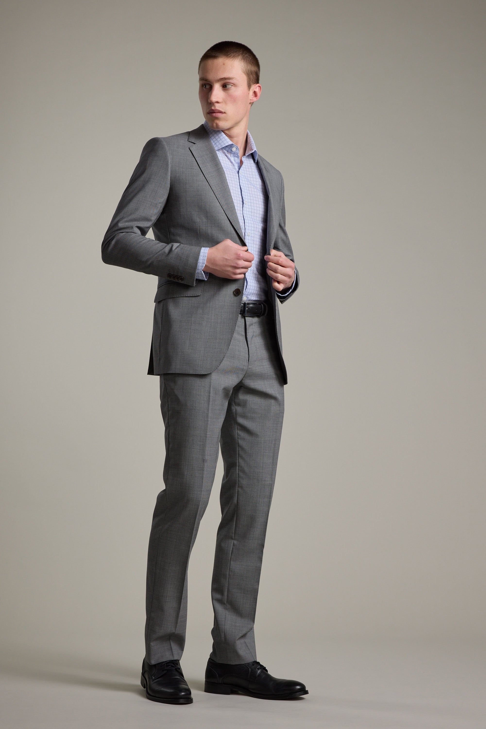 Barkers Henderson Houndstooth Suit Trouser in grey, tailored fit, alternate view