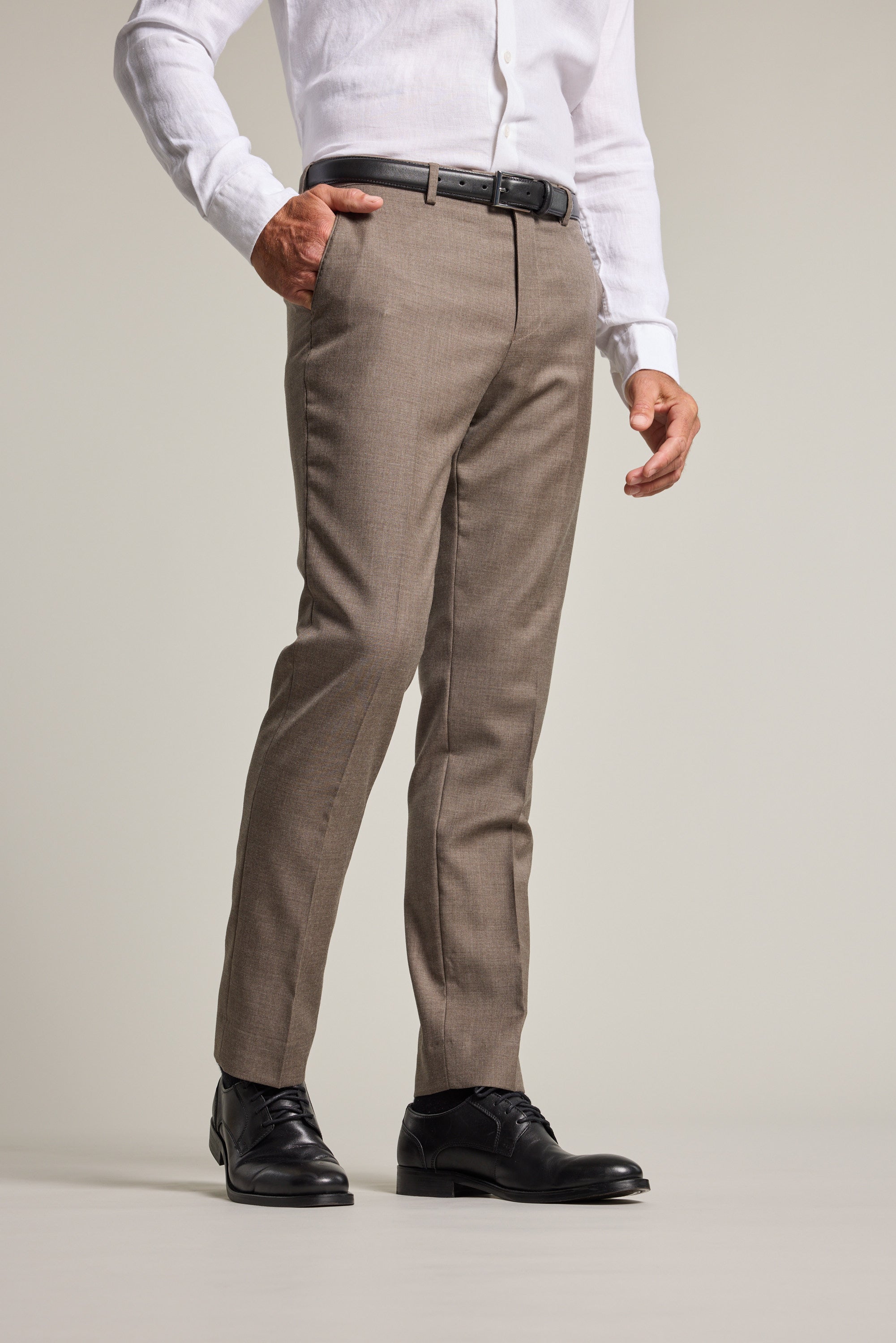 Barkers Westport Melange Suit Trouser in beige, wool, alternate view