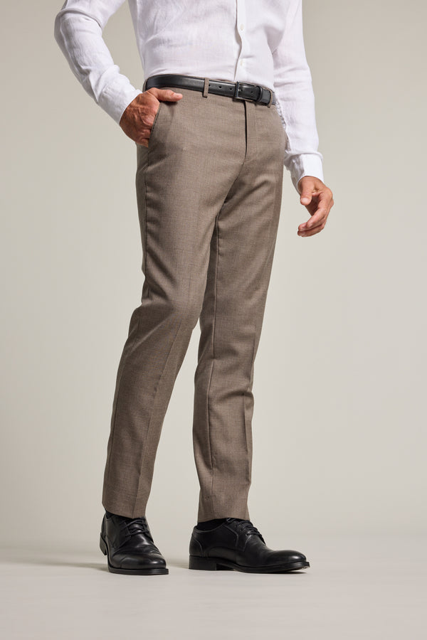 Barkers Westport Melange Suit Trouser in beige, wool, alternate view