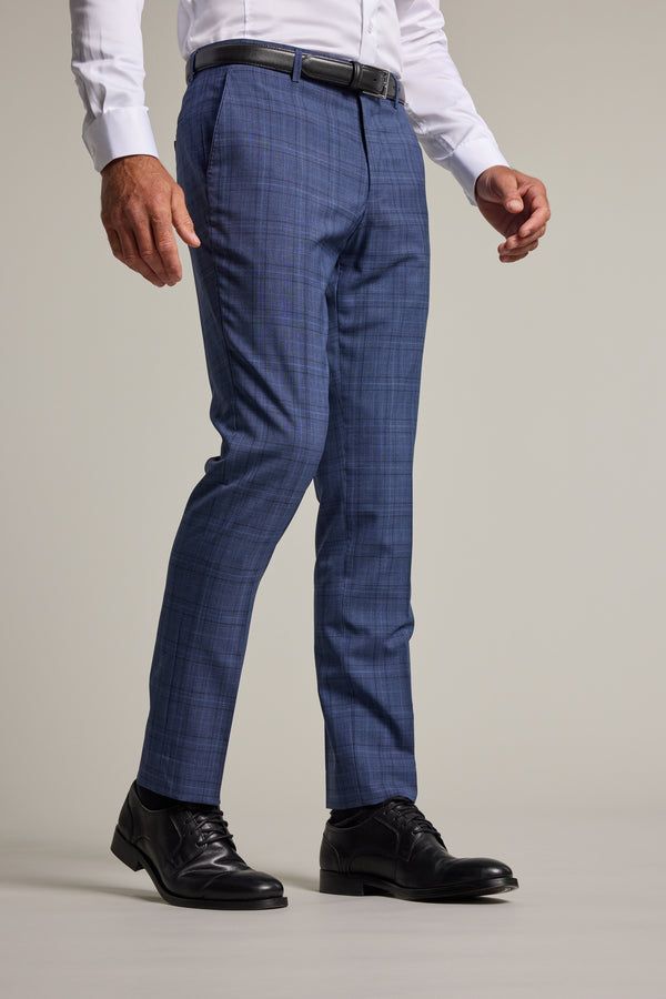 Barkers Hanson Check Suit Trouser in blue, wool, additional view