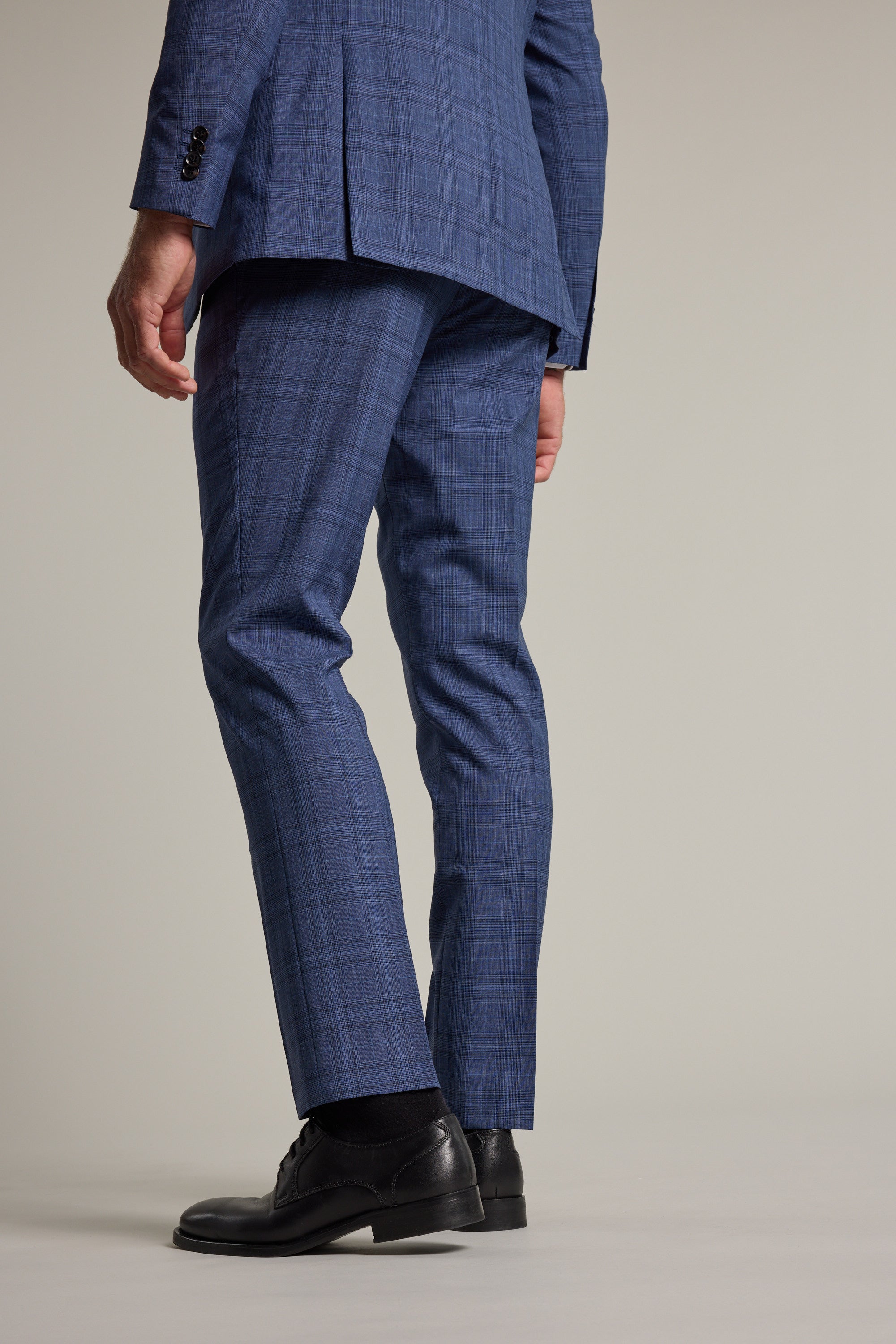 Barkers Hanson Check Suit Trouser in blue, wool, additional view