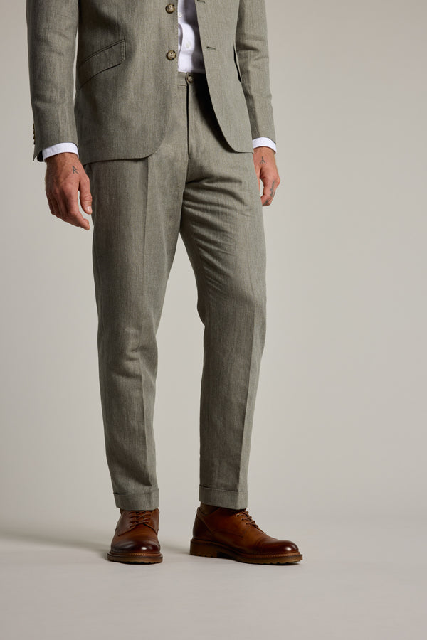 Barkers Paxton Linen Pant in green, relaxed fit, additional view