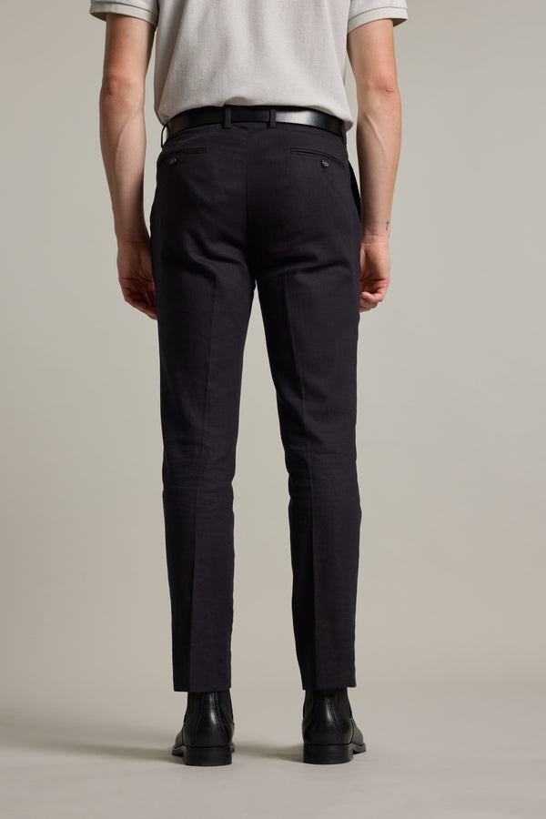 Barkers Windsor Texture Linen Pant in black, tapered fit, additional view